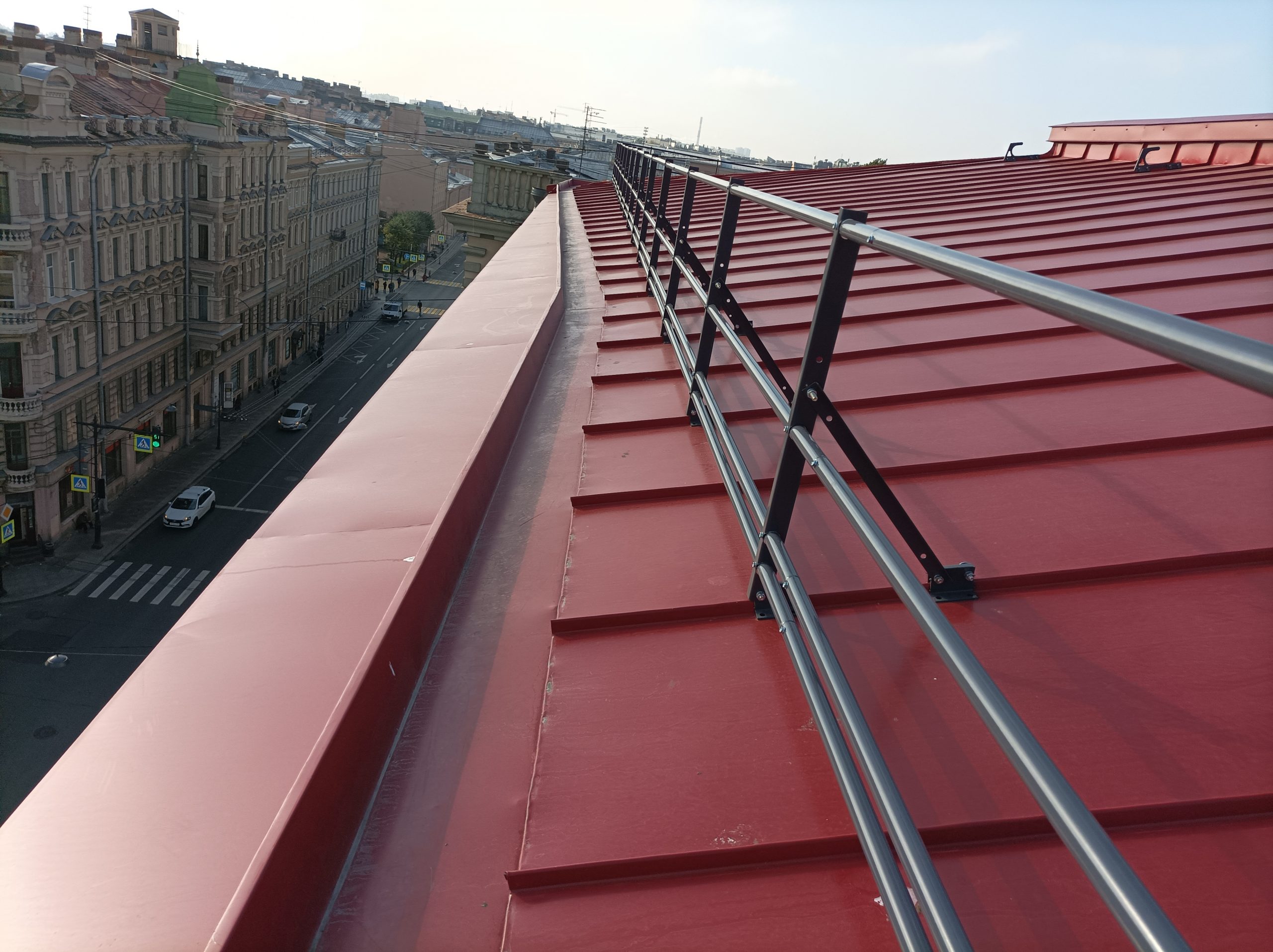 Кровельное ограждение со снегозадержателем на фальц