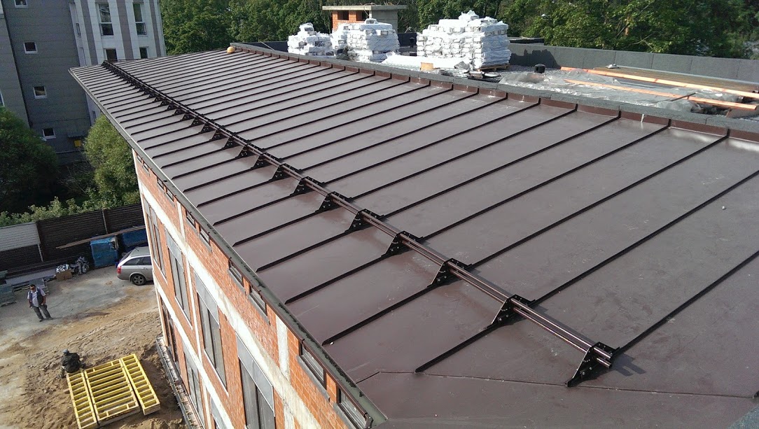 трубчатый снегозадержатель с креплением на фальц